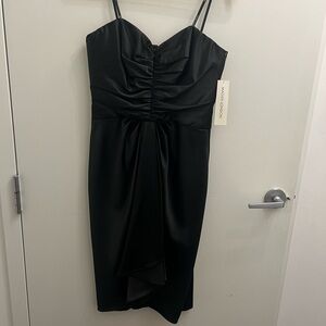 Black Ruched Midi Dress by Bardot